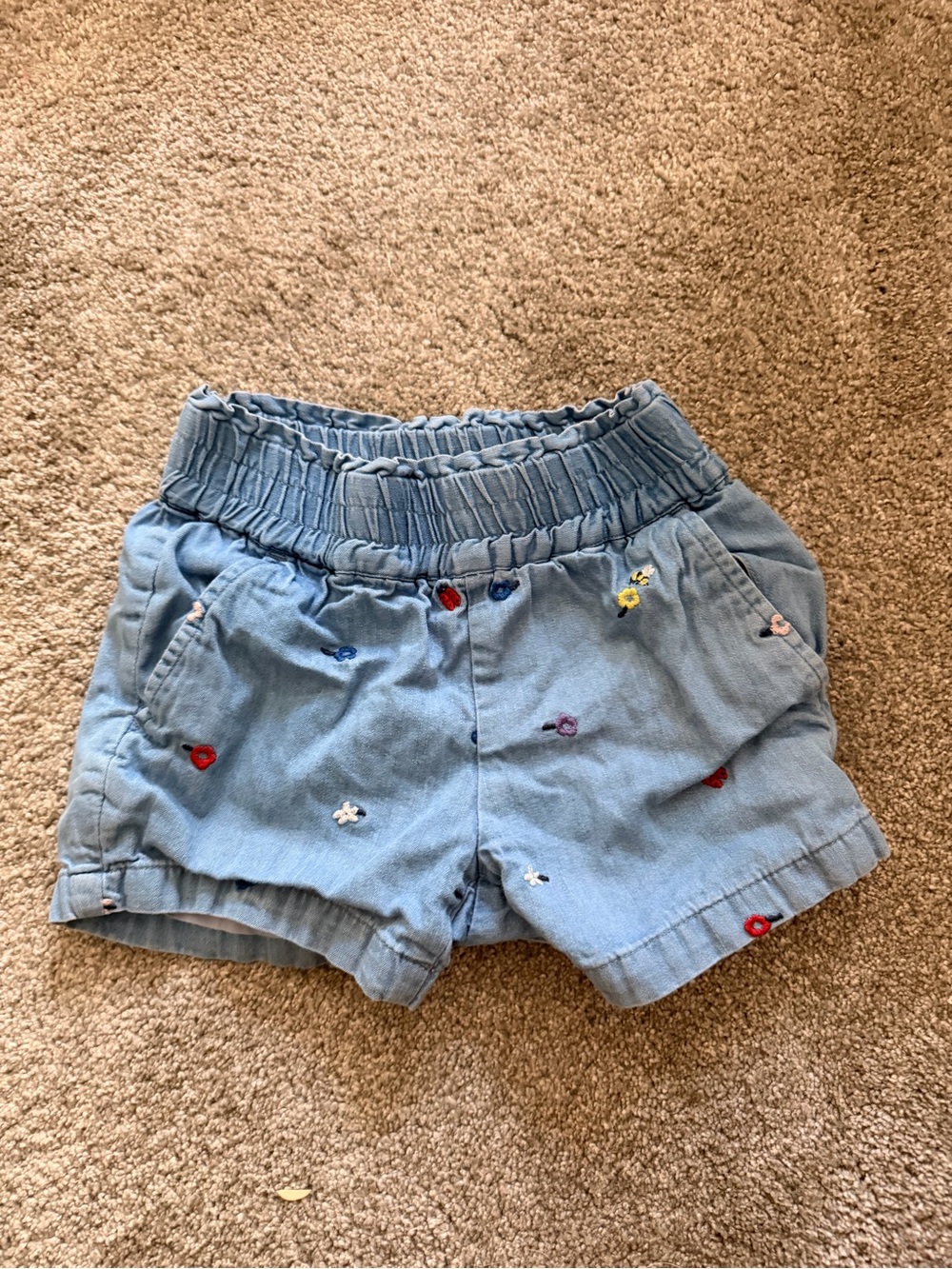 Hanna Andersson Embroidered Chambray Shorts 100 / US 4